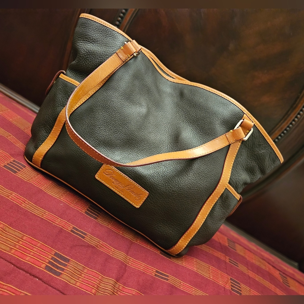 DOONEY BOURKE Florentine Kristen Black Leather Shoulder Tote Bag